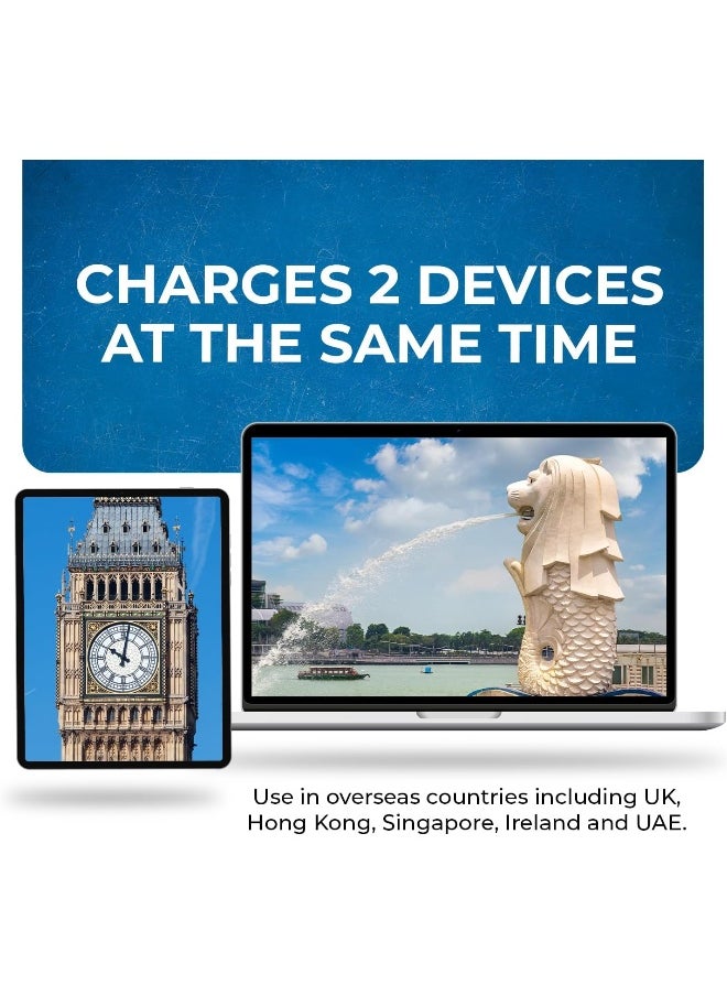 OREI - Uk, Hong Kong Travel Adapter Plug,  Adaptor 2 In 1, For Botswana, England, Uae, Dubai - Safe Grounded Connection - Universal Socket - 4 Pack - Image 1