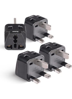 Uk, Hong Kong Travel Adapter Plug,  Adaptor 2 In 1, For Botswana, England, Uae, Dubai - Safe Grounded Connection - Universal Socket - 4 Pack