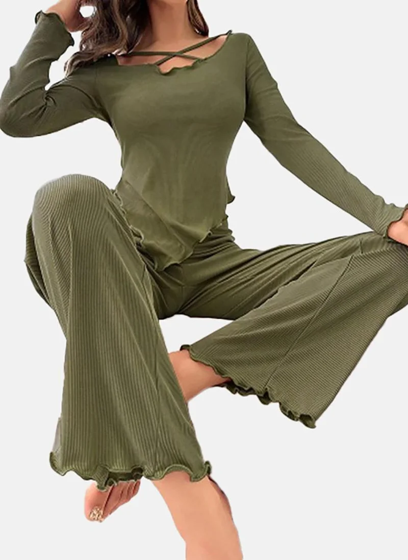 يونيكي Olive Solid Pyjamas & Top