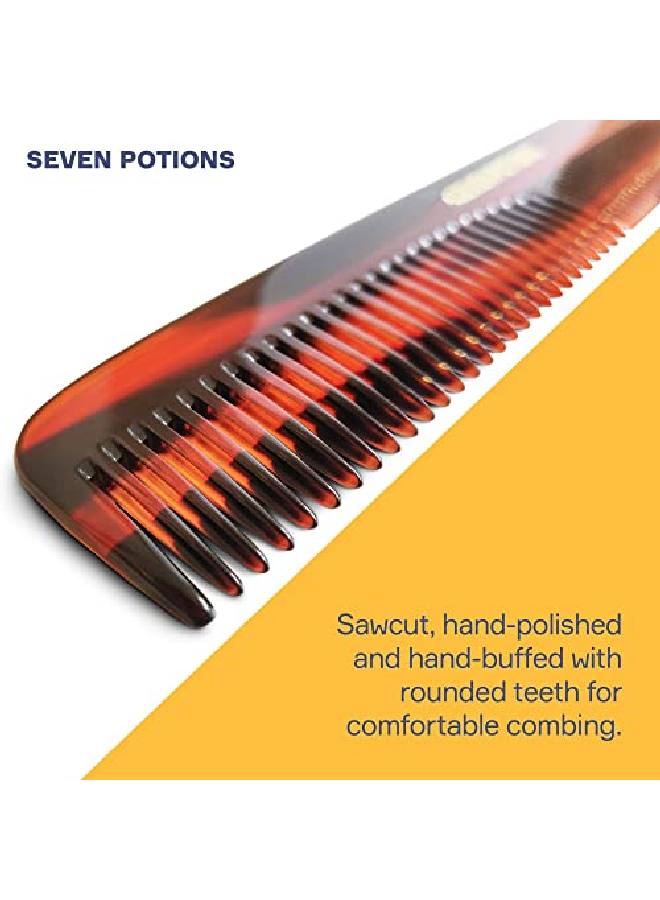 Seven Potions Hair Comb For Men 7.1 Inch Fine And Coarse Tooth For Hair Beard And Moustache Hand Made And Sawcut (Hair Comb H1) - Image 4