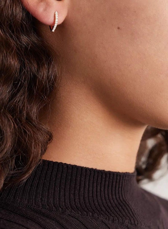 مينوتيا مجموعة أقراط مينوتيا للنساء والفتيات، ثلاث أقراط حلقية بمشبك مطلية بالذهب الوردي للنساء والفتيات - Image 4
