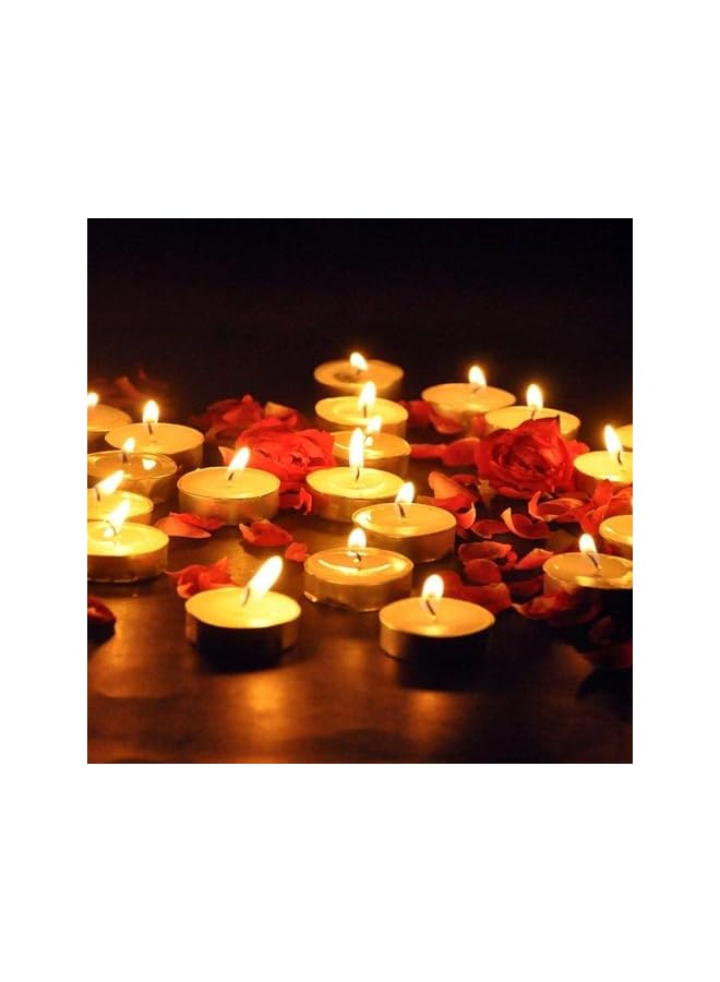 The Bros 50-Pack Tealight Candles White 15 gram scented wax tealight, Smokeless candles Pack of 50 Made from wax and pleasant floral aroma with a Long burn time, For Home, Weddings, Christmas, Decorative - Image 2