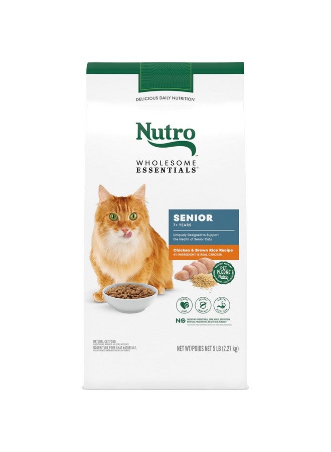 Nutro Wholesome Essentials Senior Dry Cat Food, Chicken & Brown Rice Recipe, 5 lbs. - Image 1