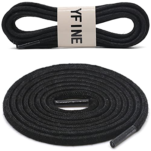 YFINE Waxed Round Shoe Laces: 2 Pairs 24 Inch Black Wax Oxford Shoelaces for Dress Shoes Boots - Image 2