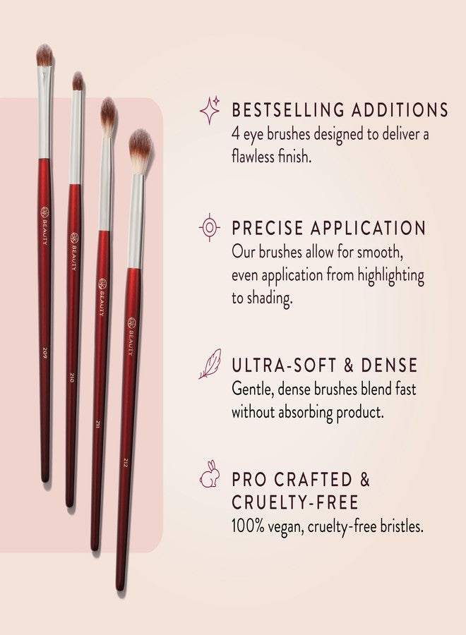 BK BEAUTY - CORE LINE EXTENSION EYE SET (4PC) - Professional Eyeshadow Brush Set for Precise Makeup Placement & Blending | Premium Eye Makeup Brushes for Flawless Application - Image 3