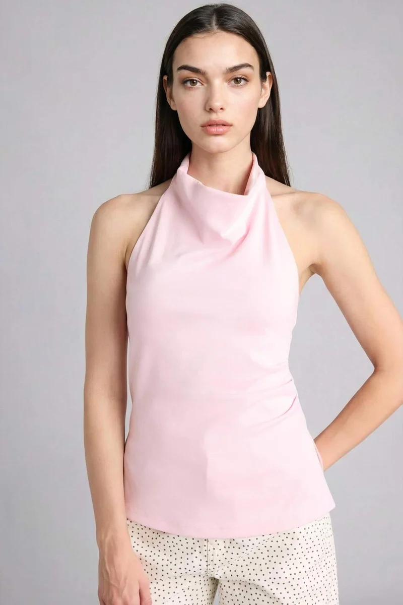 ديفاكتو Slim Fit Halter Collar Tank Top