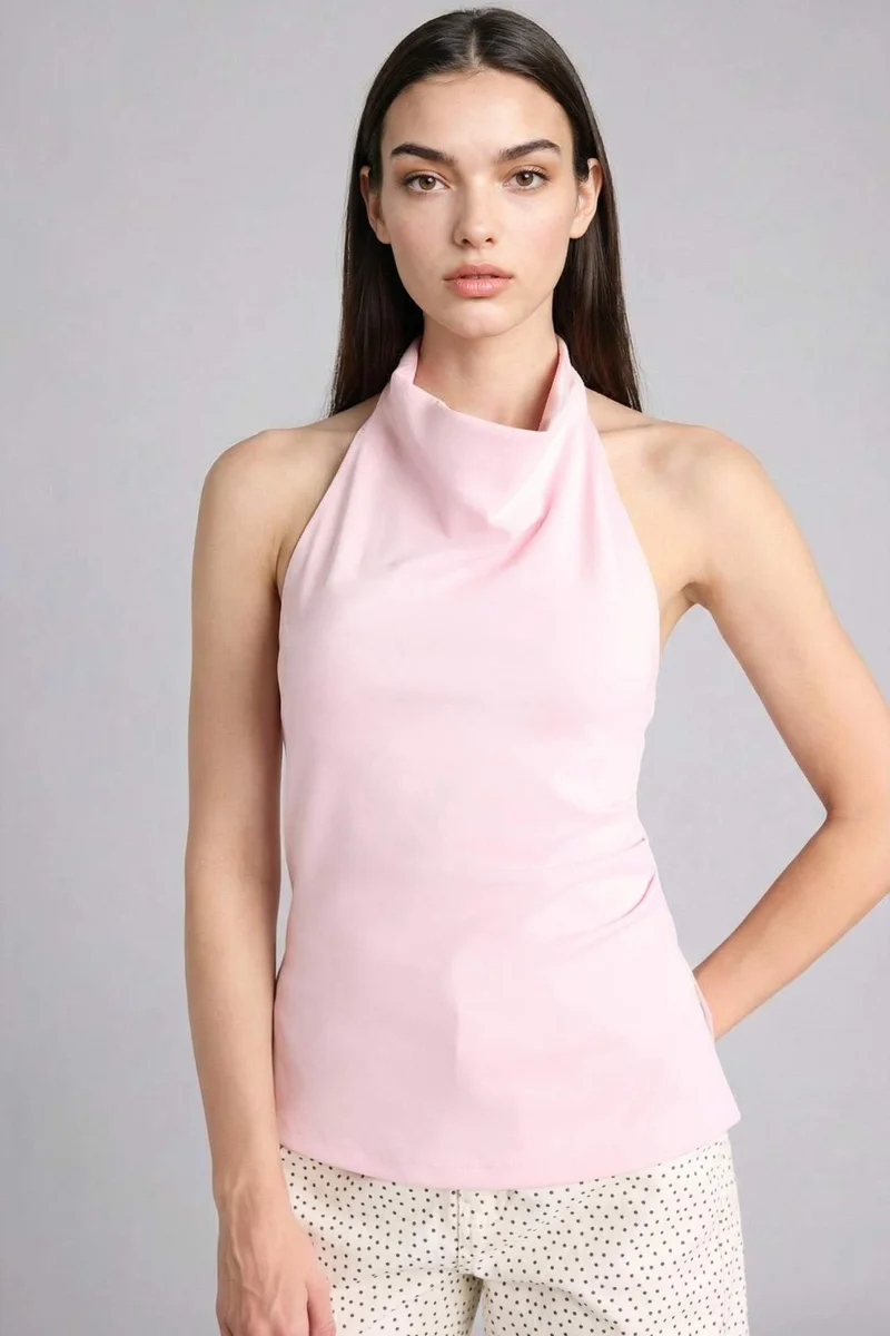 ديفاكتو Slim Fit Halter Collar Tank Top