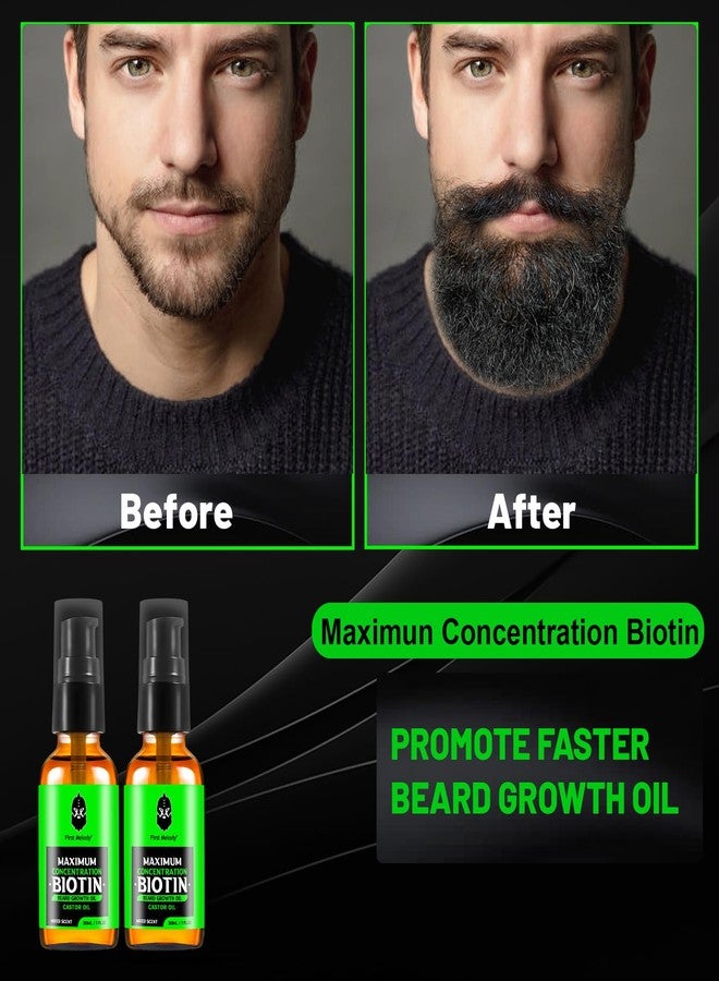 First Melody Beard Oil,Maximun Thickening Biotin, with Castor Oil and Argan & Jojoba Oils, Promotes Beard Growth, Styles, Strengthens & Softens Beards & Mustaches,1 Ounce*2（2 Pack） - Image 2