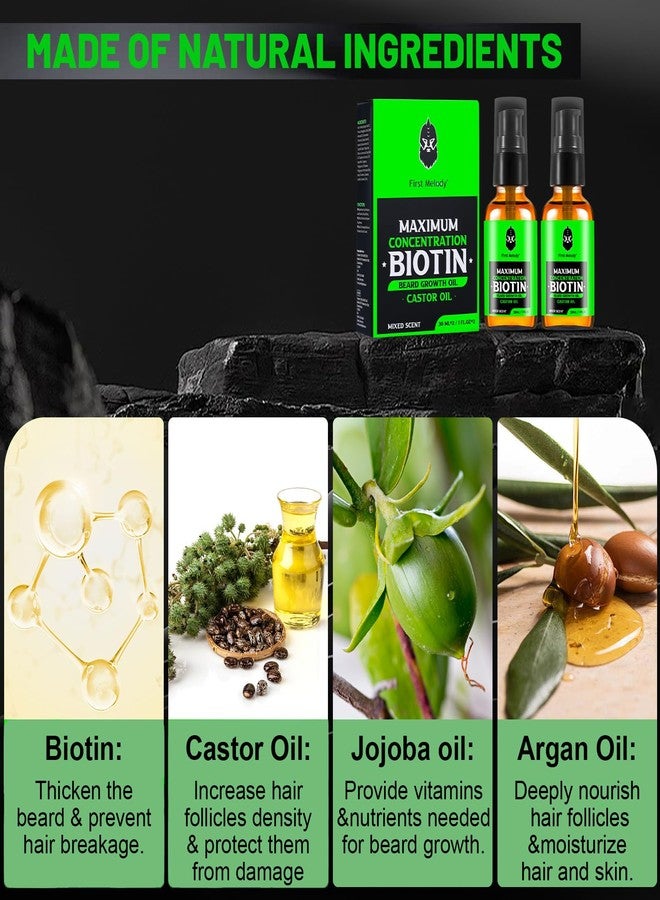First Melody Beard Oil,Maximun Thickening Biotin, with Castor Oil and Argan & Jojoba Oils, Promotes Beard Growth, Styles, Strengthens & Softens Beards & Mustaches,1 Ounce*2（2 Pack） - Image 4