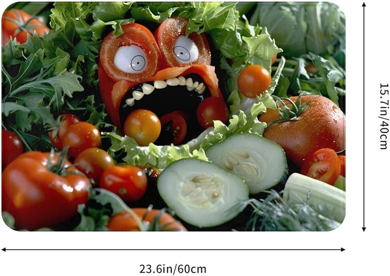 PHAYAH Open Mouth Vegetables Doormat 16x24 Inches Indoor Outdoor Front Door Mat - Image 2