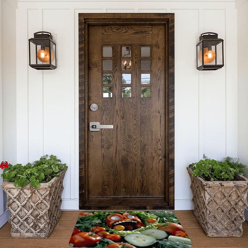 PHAYAH Open Mouth Vegetables Doormat 16x24 Inches Indoor Outdoor Front Door Mat - Image 1