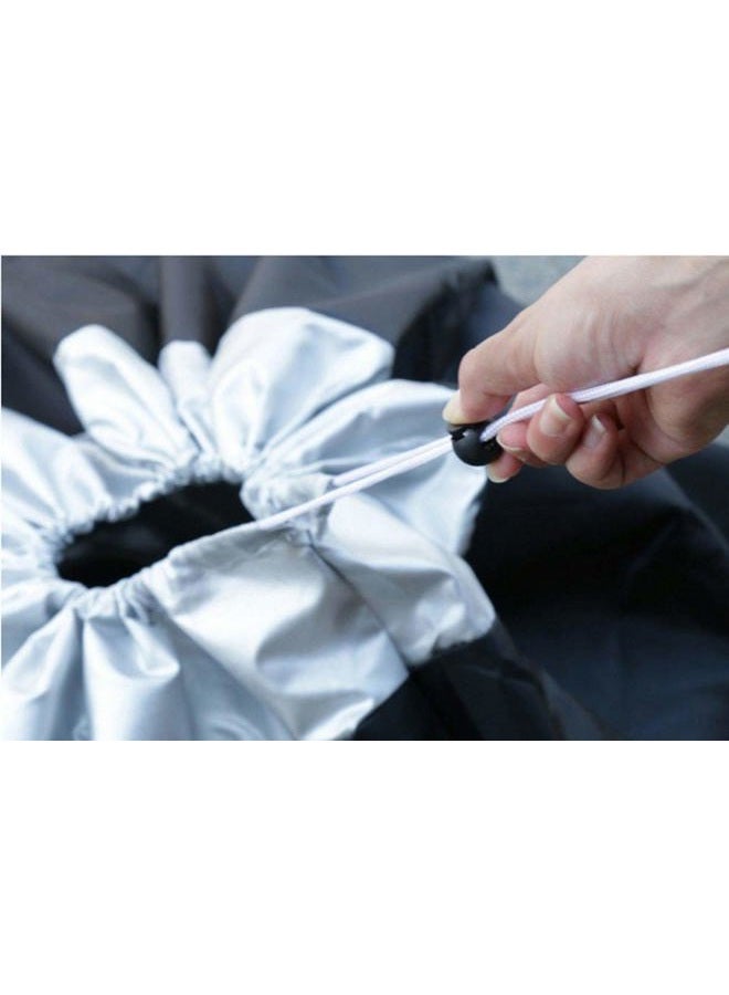 Comily Plus+ 4pcs/set 210D Polyester Spare Tire Covers Storage Tote Bags with Handle Fit for 16"-18" Tyres in Diameter-Black/Silver - Image 5