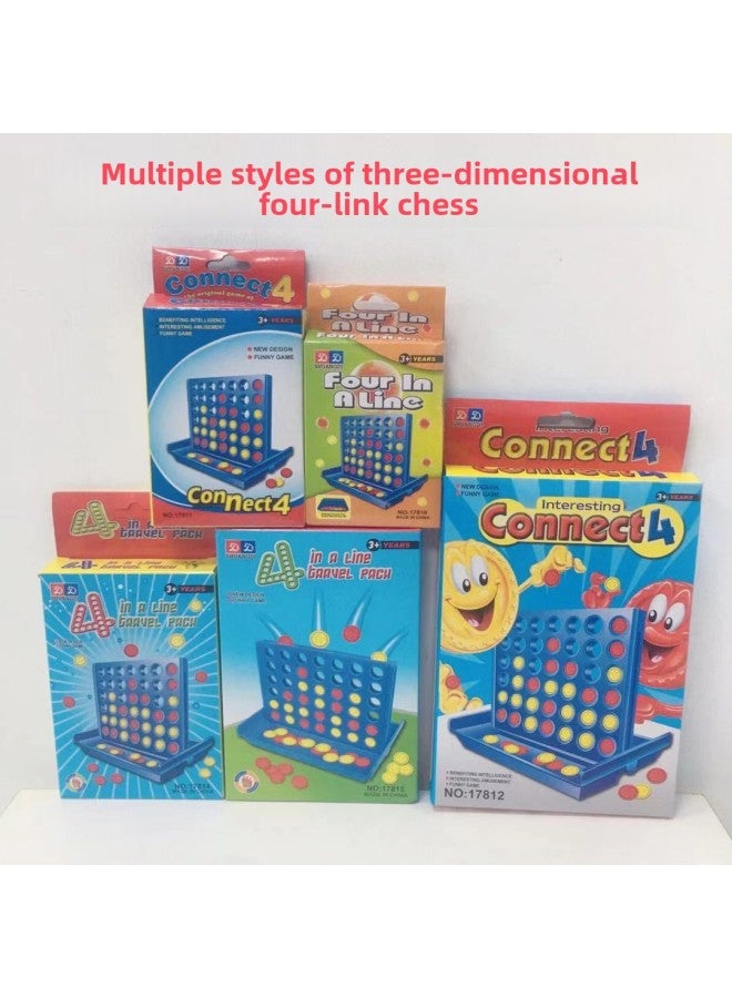 Three-dimensional Four-link Chess Table Games Children's Chess Parent-child Interactive Puzzle Four-link Chess Gifts-Color:Color Box Specifications: 14.5*8.5*2CM/17811 - Image 2