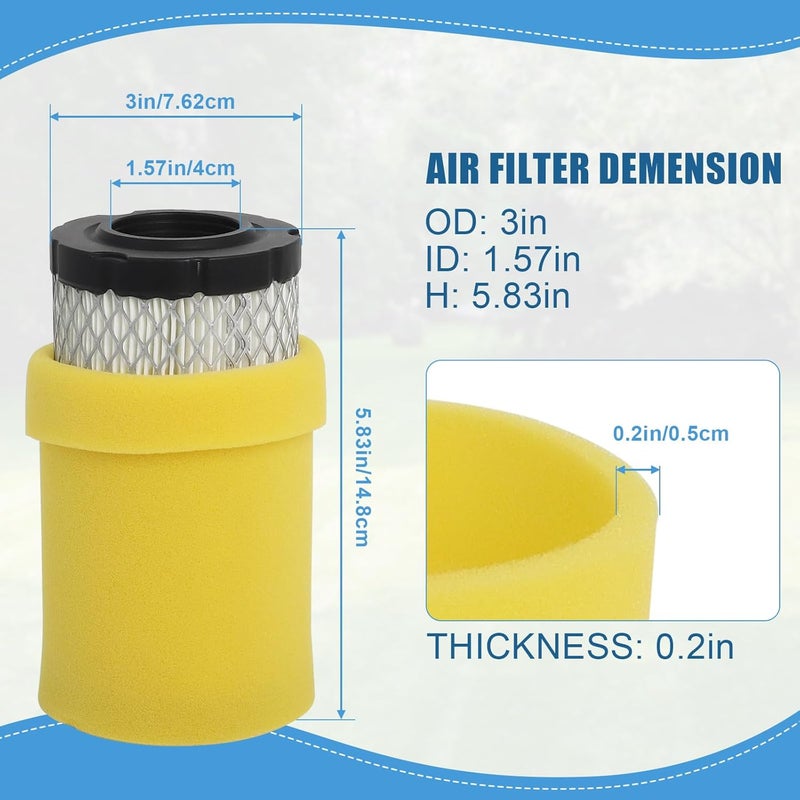 Podoy 793569 793685 Air Filter Compatible with B&S 793569 4241 5415 John Dee-re GY21055 MIU11511 LA125 LA115 Craftsman YT3000 LT2000 Lawn Mower Tractor by - Image 4