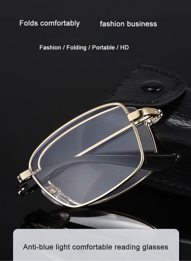 ميون نظارات قراءة قابلة للطي، نظارات مضادة للضوء الأزرق، نظارات ثنائية البؤرة للمسافات القريبة والبعيدة للرجال والنساء - Image 3