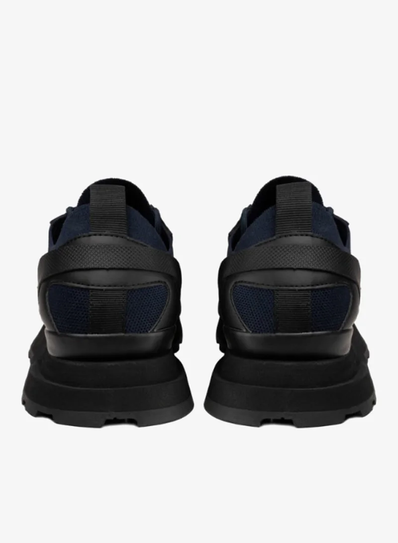 Police Police Men's Heritage Varsity Retro Running Sneakers with Collegiate Logo, Textured Panel Upper - Blue