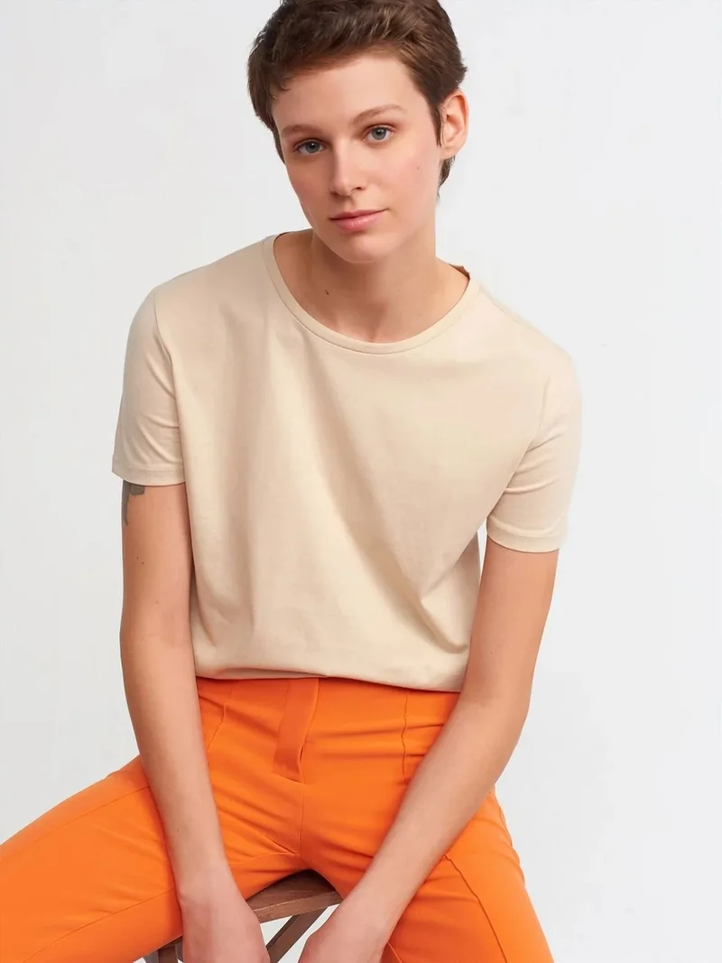 ديلفين Dilvin Women's Cotton Crew Neck T-Shirt