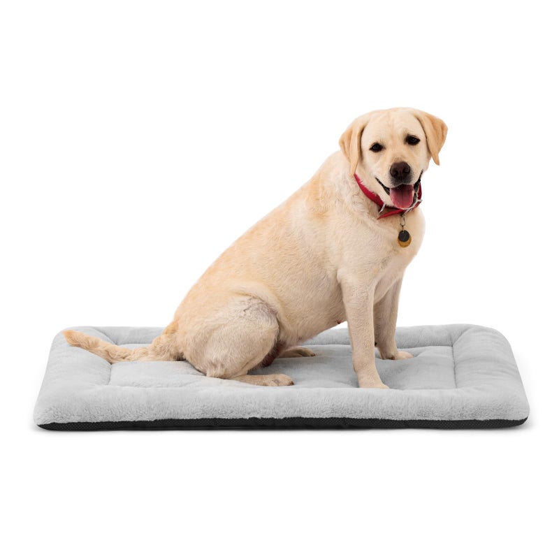 ZENGAOOU Washable Dog Bed for Crate, Ultra Soft Plush Dog Crate Pad for Medium to Large Dogs, Non Slip Cushion for Metal Crates, Indoor or Travel, 36 x 23 Inch, Gray - Image 1
