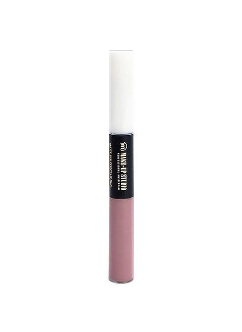 Make-up Studio Amsterdam Matte Silk Effect Lip Duo - Gives Lips an Intense Matte Effect - Long-Lasting and Comfortable - Double-Sided Lipstick with Base Coat - Blushing Nude - 2 x 0.1 oz