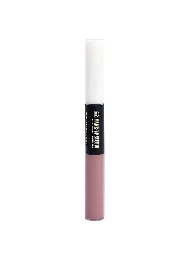 Make-up Studio Amsterdam Matte Silk Effect Lip Duo - Gives Lips an Intense Matte Effect - Long-Lasting and Comfortable - Double-Sided Lipstick with Base Coat - Blushing Nude - 2 x 0.1 oz