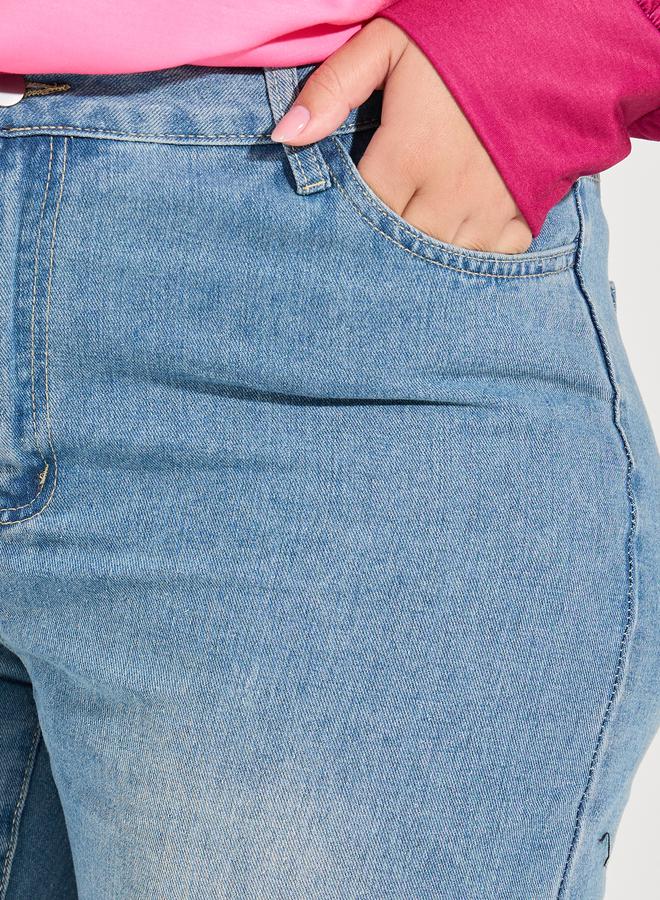 Styli Plus Size Straight Fit High Rise Ankle Length Jeans - Image 3