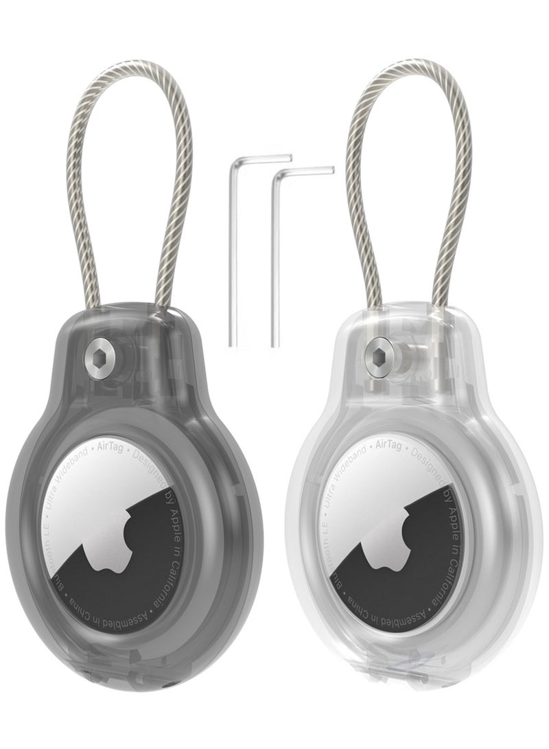 2 Pieces Protective Secure Lock Compatible with AirTag Holder Suitable for Luggage Tag Keychain Accessories  - Image 1