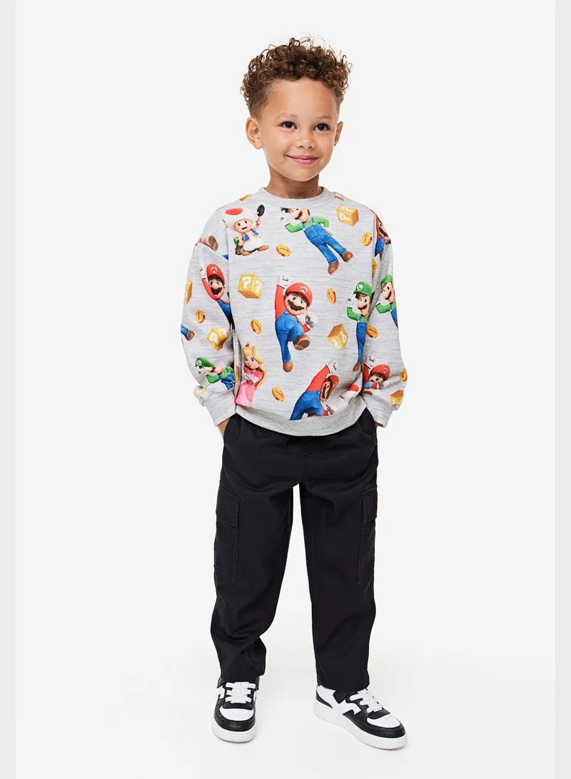 H&M Kids Mario Print Oversized Sweatshirt