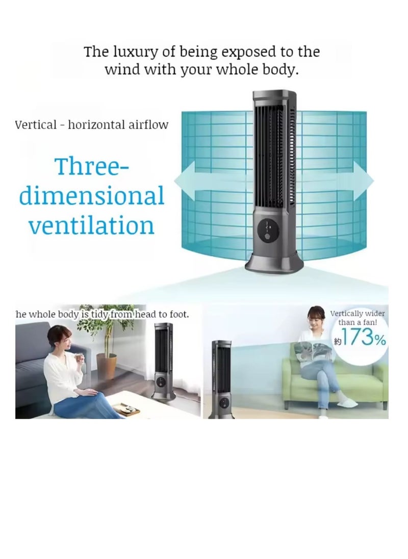 Tower Fan Portable Air Streamlined Tower Fan with 3 Speeds Bladeless Design Quiet USB Powered Vertical Air Conditioning Fan for Bedroom Home Office Desktop