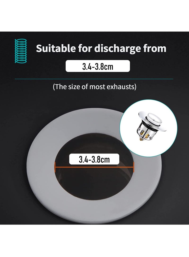 Excefore Pop Up Sink Plug, 2 Pcs Universal Bathroom Sink Stopper, Bathroom Sink Plug Pop-up Drain Filter for 1.2-1.5 Inch Basin Sink Stopper, Replacement Drain Plug for Bathroom Basin Sink Kitchen Bidets - Image 4