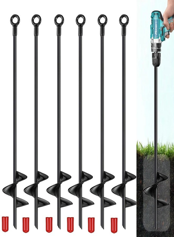 LIFEBED 18 inch Ground Anchors Srew in Heavy Duty, Earth Shed Anchor Kit, Trampoline Stake Hook for Dirt, Swing Sets, Playset, Tent, Canopy, Carport, Mobile Home Tie Down, 6 Pack - Image 1