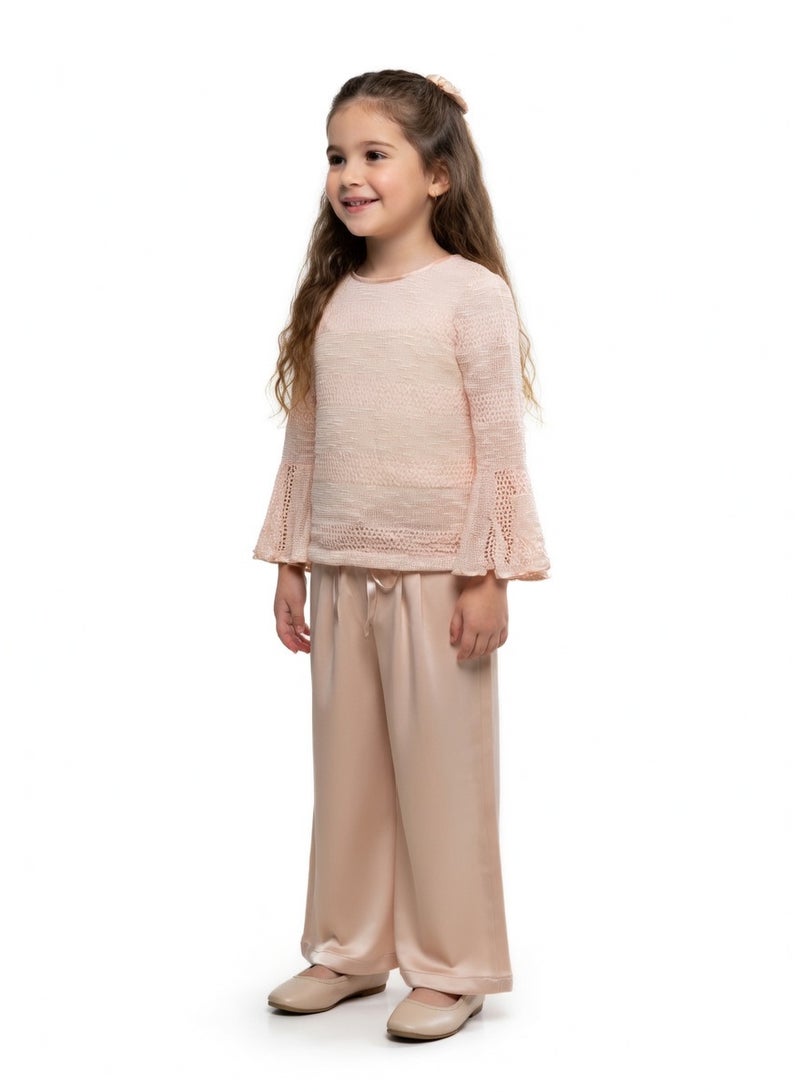 Queen NADA FLOWER SET Girls set pant and top, as Party set, everyday fit out Party Wear Wedding Evening Formal for Birthday Kid Girls Elegant - Image 1