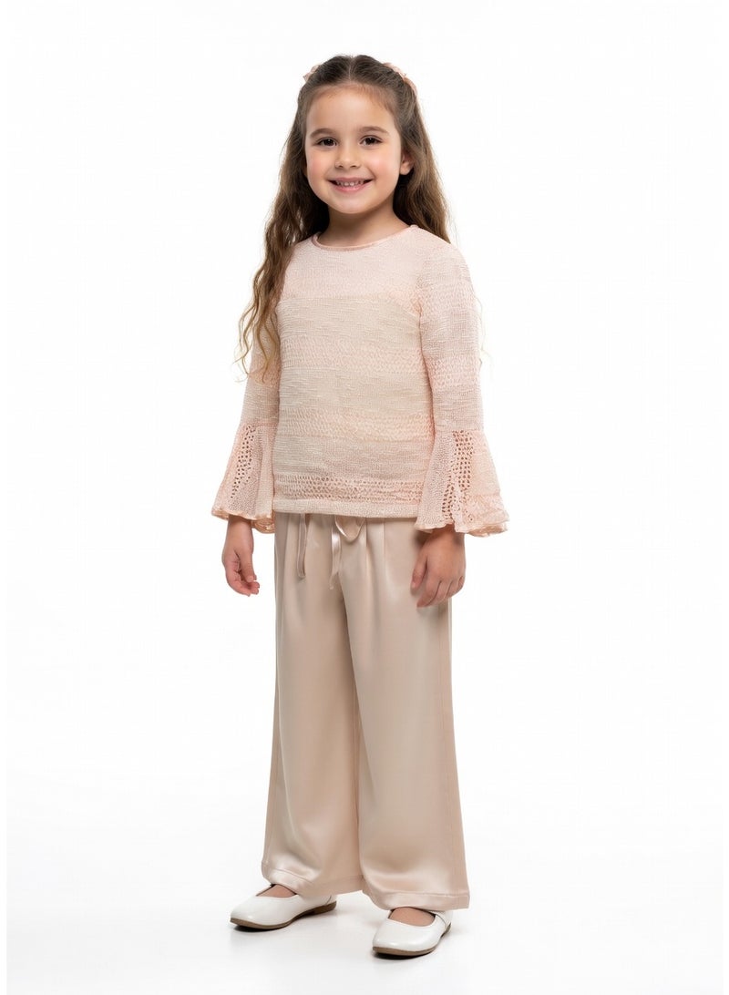 Queen NADA FLOWER SET Girls set pant and top, as Party set, everyday fit out Party Wear Wedding Evening Formal for Birthday Kid Girls Elegant - Image 2