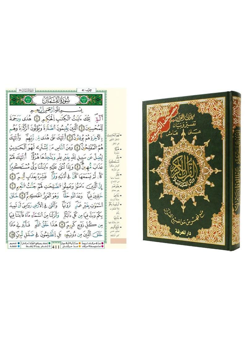 Tajweed Quran with flexi cover( with words meanings and topics index ) green size 14/20 - Image 4