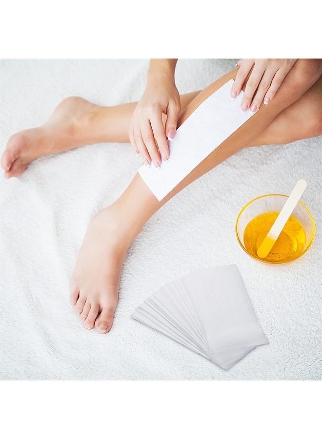 Leelosp 500 Pack Non Woven Body and Facial Wax Strips Waxing Strips Wax Paper Soft Wax Strips for Hair Removal Use, Different Sizes  - Image 2