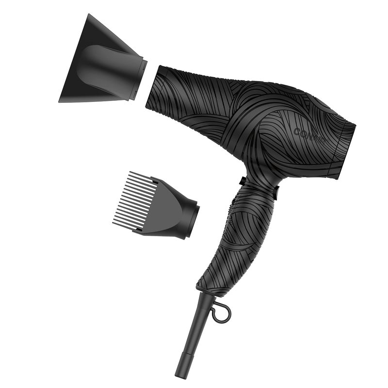 Conair The Curl Collective 1875 Watt Ionic Ceramic Hair Dryer, Black, 18" - Image 1