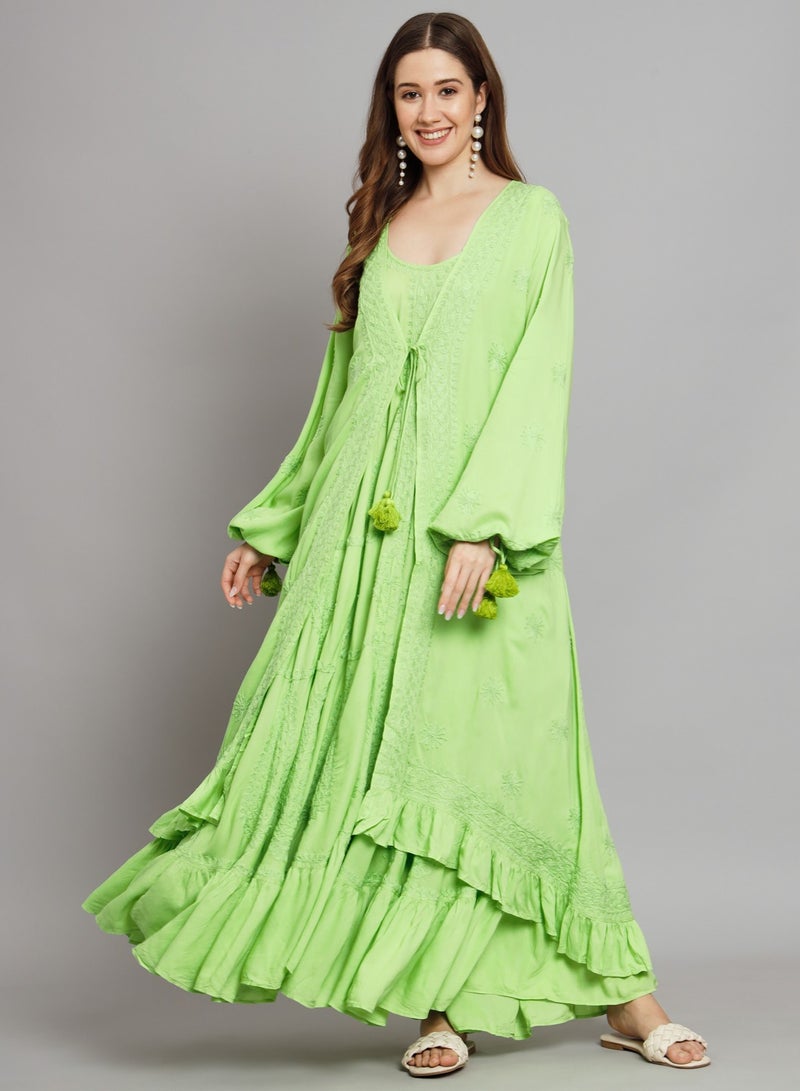 الايا كفتان مودال مطرز يدويًا بشيكانكاري - Image 1