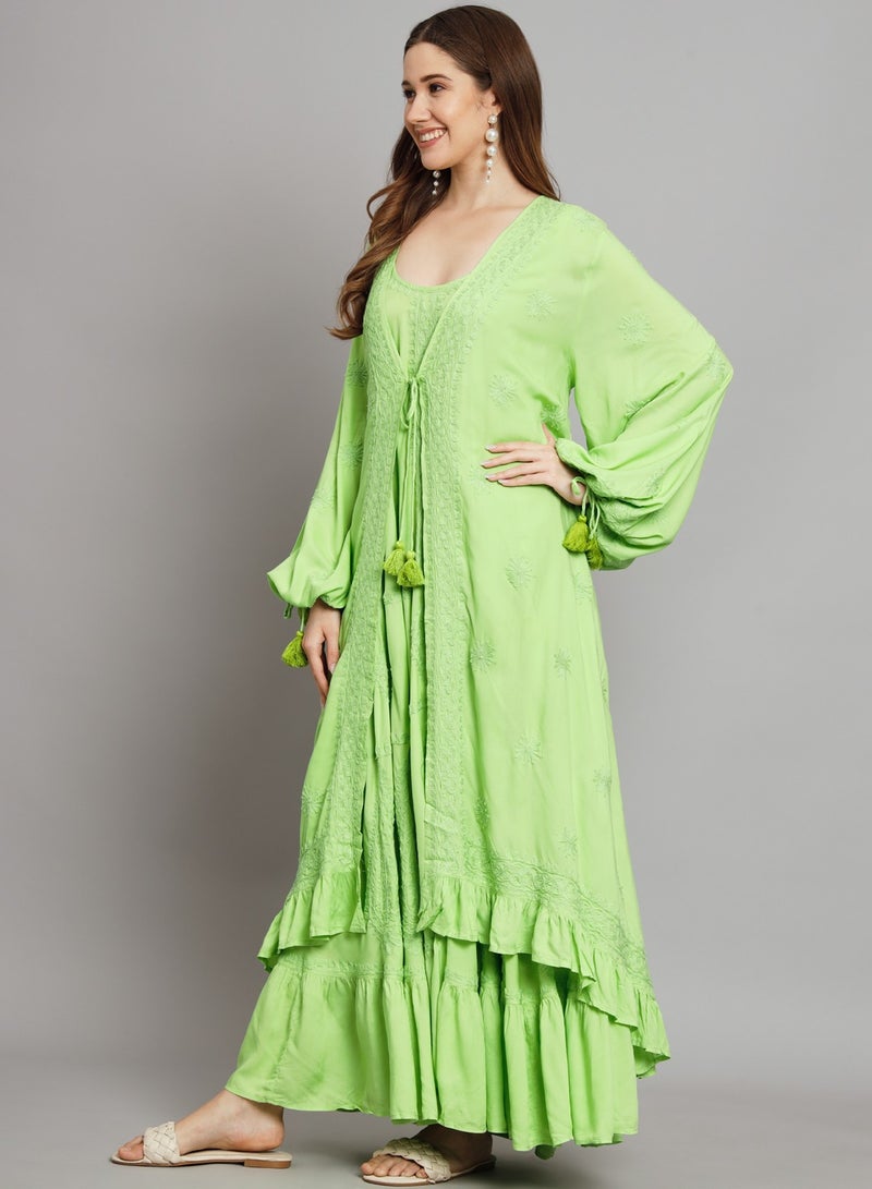 الايا كفتان مودال مطرز يدويًا بشيكانكاري - Image 5