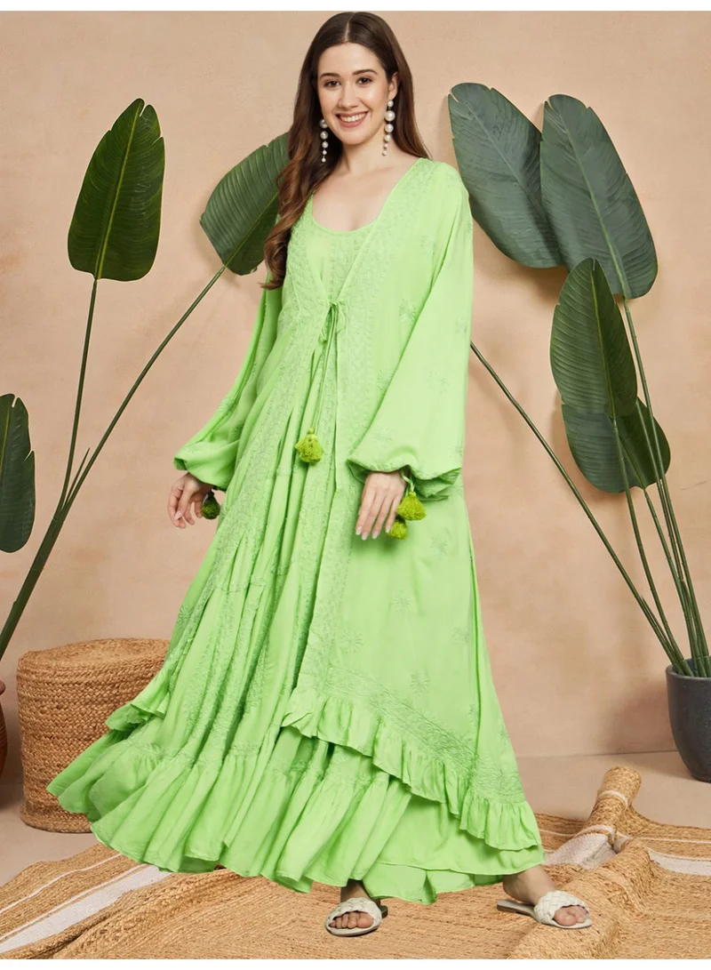 الايا كفتان مودال مطرز يدويًا بشيكانكاري