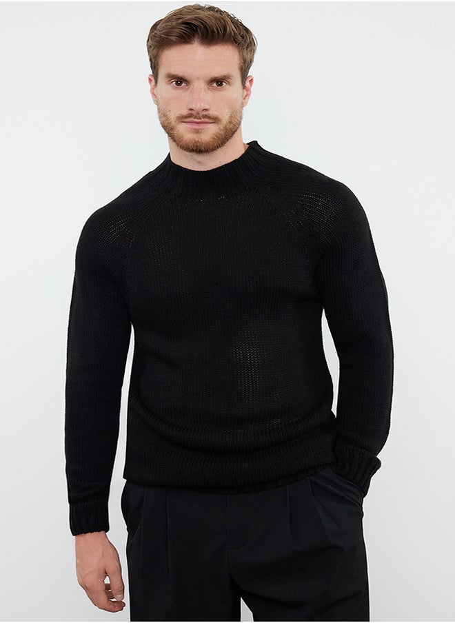 Black Slim Fit Half Turtleneck Raglan Sleeve Basic Knitwear Sweater - pzsku/ZAA0A502A80E92D088A9BZ/45/_/1730941022/bb78724b-f624-4719-965c-822e8a0e4b9d