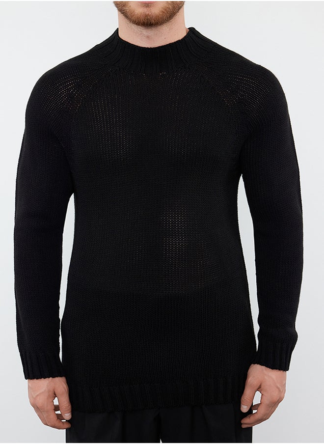 Black Slim Fit Half Turtleneck Raglan Sleeve Basic Knitwear Sweater - pzsku/ZAA0A502A80E92D088A9BZ/45/_/1730941032/a03428a1-3df1-4e51-b262-3eca06143a2b