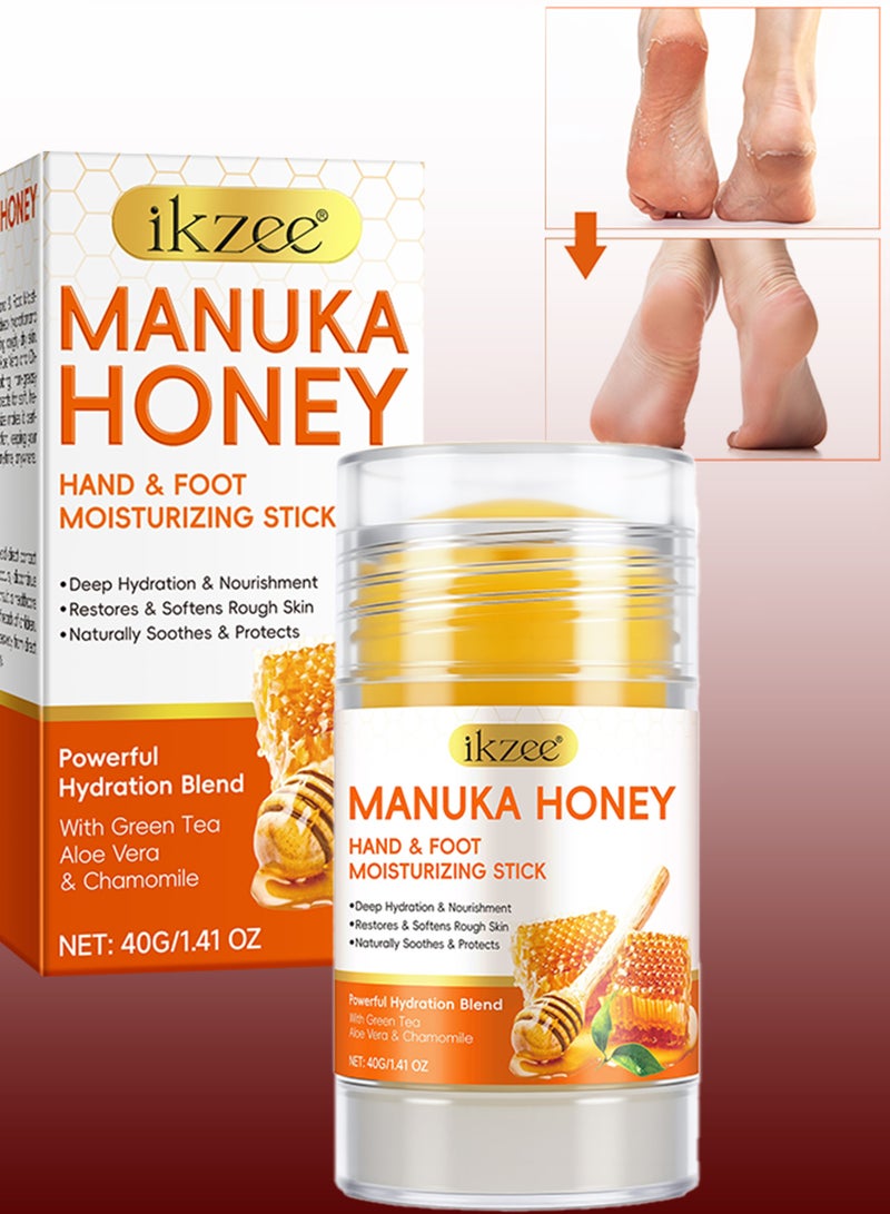 IKZEE Manuka Honey Hand and Foot Moisturizing Stick Deep Hydrating Nourishing Foot Balm Soften Rough Skin Callus Removal Repair Dry Cracked Damaged Skin Manuka Honey Cream 40g - Image 1