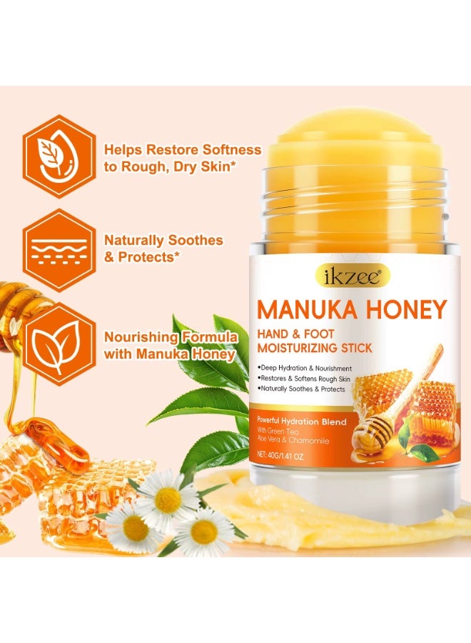 IKZEE Manuka Honey Hand and Foot Moisturizing Stick Deep Hydrating Nourishing Foot Balm Soften Rough Skin Callus Removal Repair Dry Cracked Damaged Skin Manuka Honey Cream 40g - Image 2