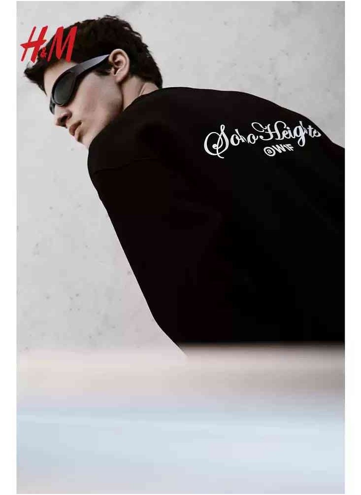 H and M - HM New Fashionable Casual Round Neck Loose American Long Sleeved Sweatshirt - Image 1