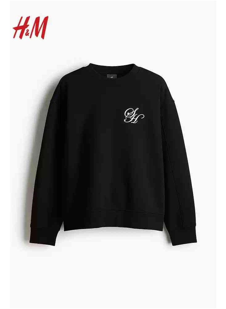 H and M - HM New Fashionable Casual Round Neck Loose American Long Sleeved Sweatshirt - Image 1
