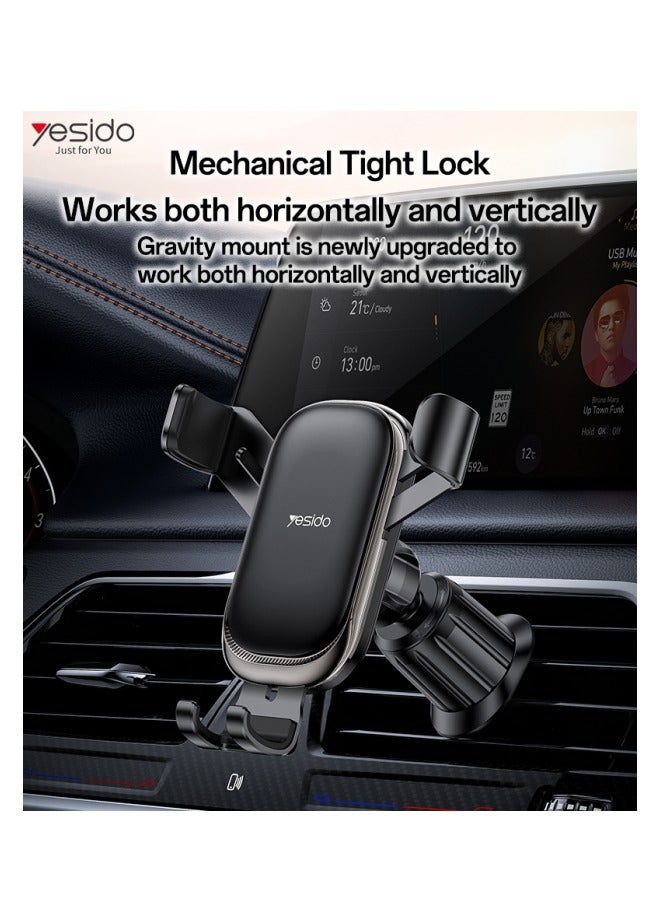 Yesido Yesido Phone holder 360°View Angle Horizontal And Vertical Mechanical Tight Lock Cross-screen Gravity Phone C247  - Image 2