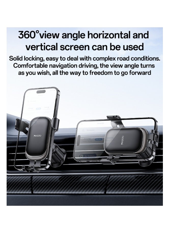 Yesido Yesido Phone holder 360°View Angle Horizontal And Vertical Mechanical Tight Lock Cross-screen Gravity Phone C247  - Image 4