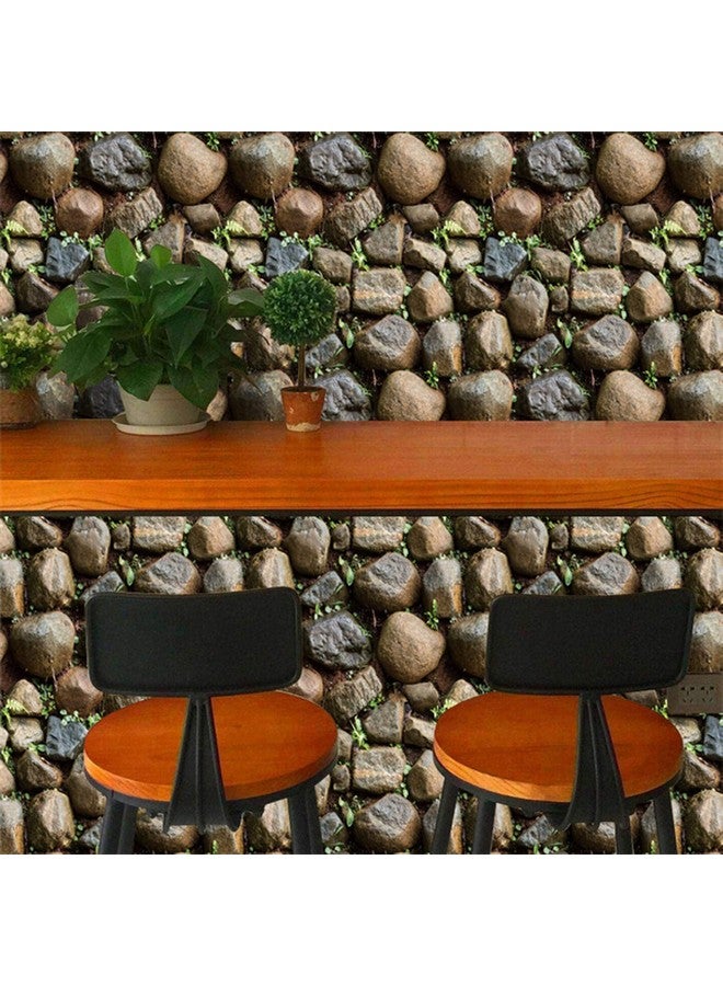 wolpin ملصقات حائط وولبين ورق جدران لاصق ذاتي 3D حجر DIY، لون الحجر - Image 3