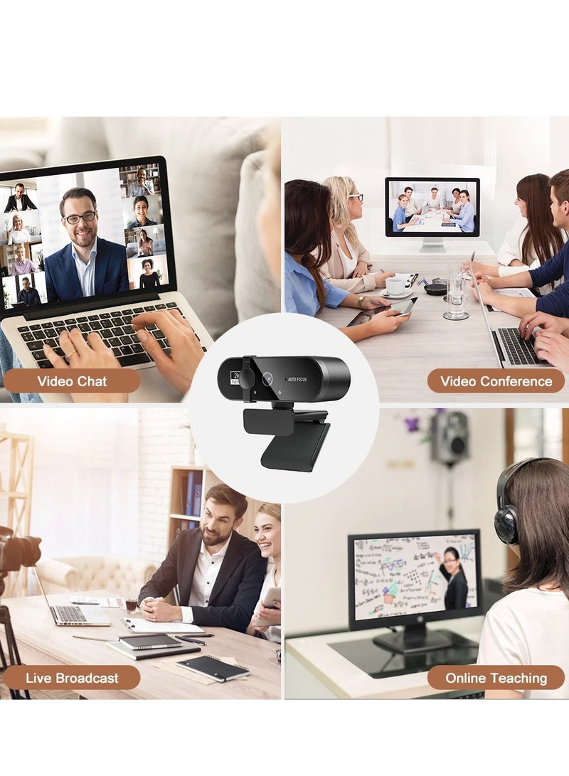 Xria XR-4K USB Webcam with Tripod, Built-in Microphone, Autofocus, Privacy Cover, Plug & Play Webcam for PC, Laptop and Mac - Image 5