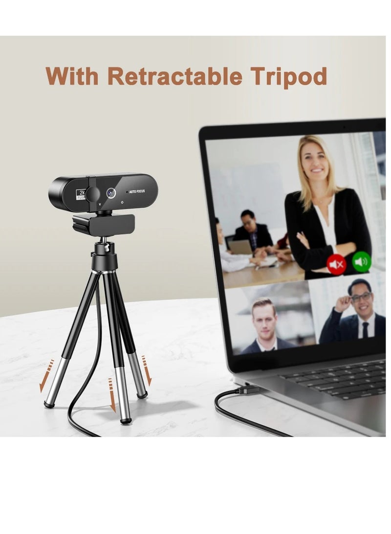 Xria XR-4K USB Webcam with Tripod, Built-in Microphone, Autofocus, Privacy Cover, Plug & Play Webcam for PC, Laptop and Mac - Image 4