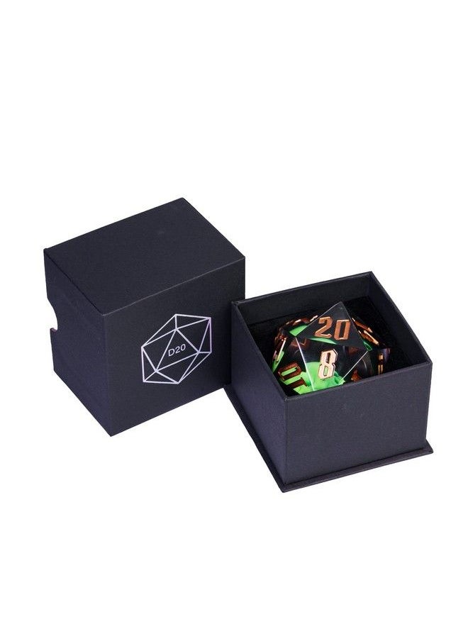 cusdie - Large D20 Dice 55Mm With Sharp Edges And Skull Inclusitions D&D 20 Sided Dice Handmade Dice Dnd Giant D20 For Dungeons And Dragons Rpg Mtg Table Games(Green Skull) - Image 1